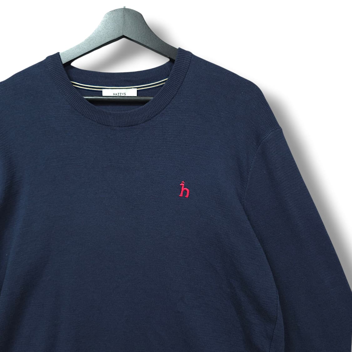 [105] 헤지스 네이비 레드퍼피 코튼 니트 상품이미지3