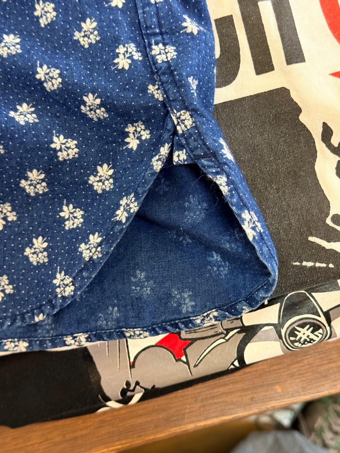 JAPAN BLUE JEANS 일본생산 블루닷 플로럴 프린팅 셔츠 XL 상품이미지6