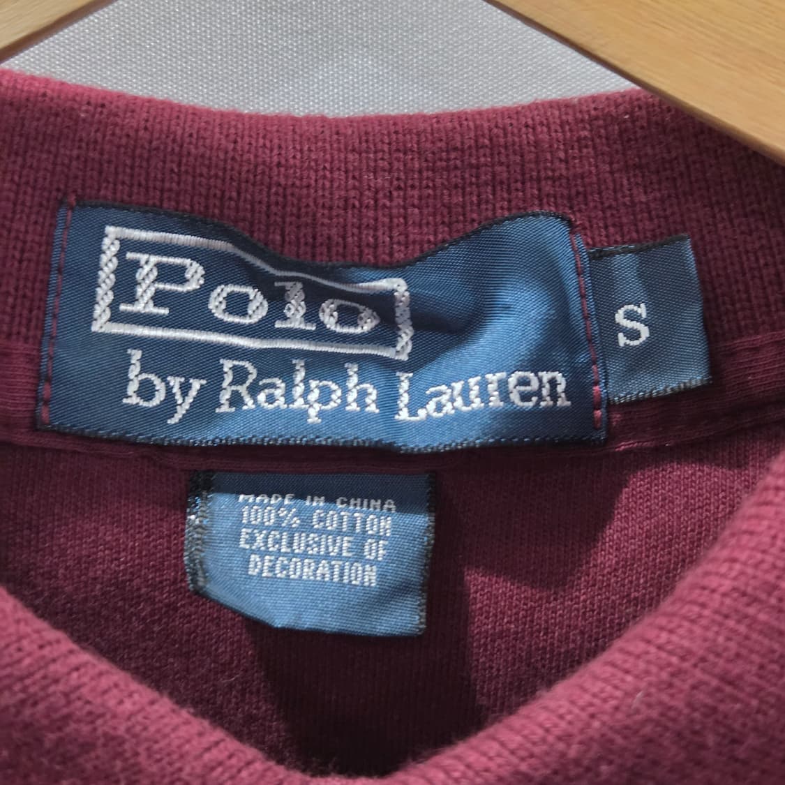 폴로랄프로렌 코튼 카라 반팔티 버건디 S 상품이미지3