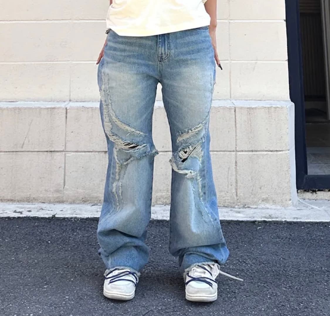 포스333 디스트로이드 데미지 데님팬츠 상품이미지3