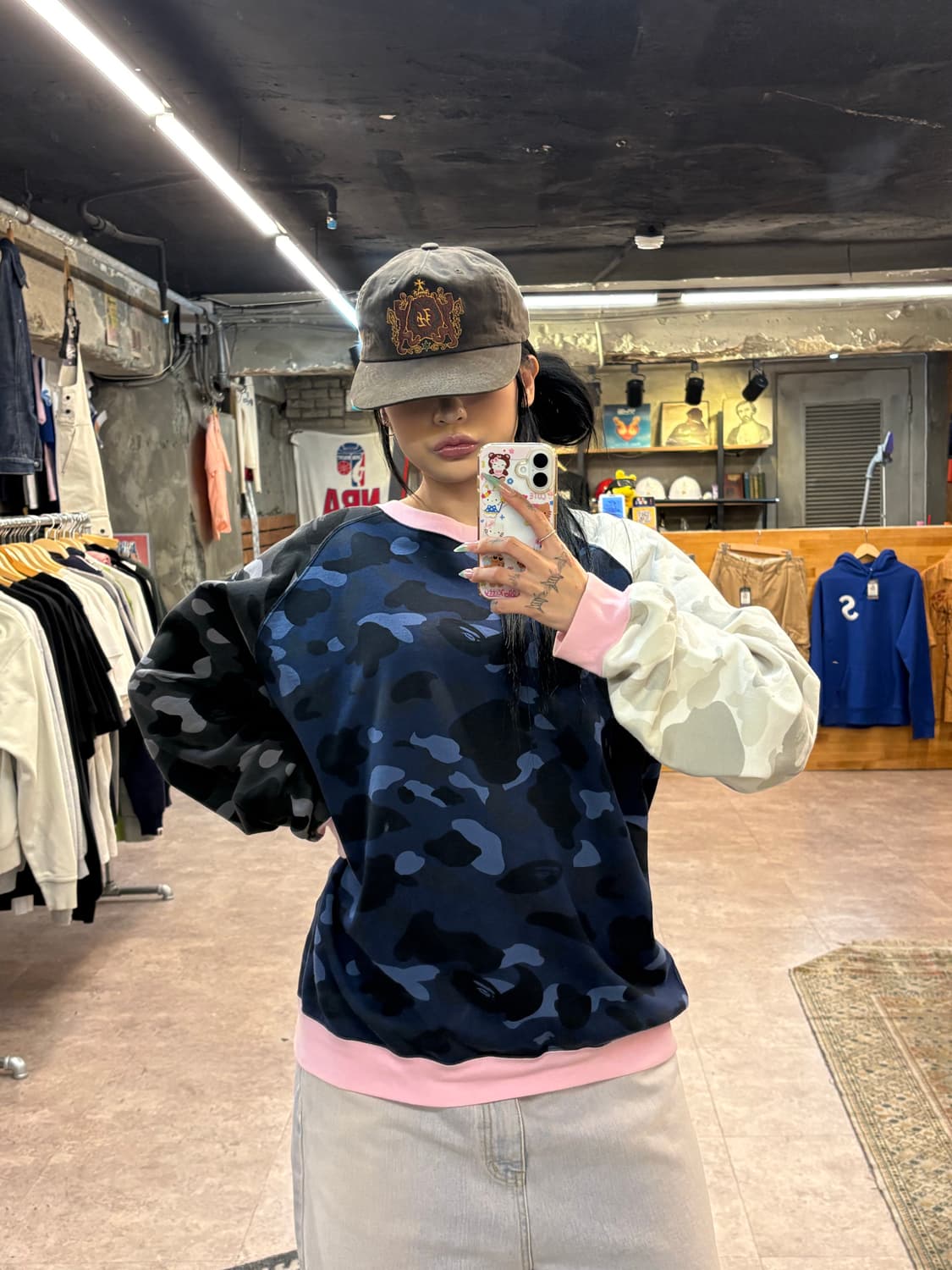 베이프 카모 배색 맨투맨 #csz4342 상품이미지2