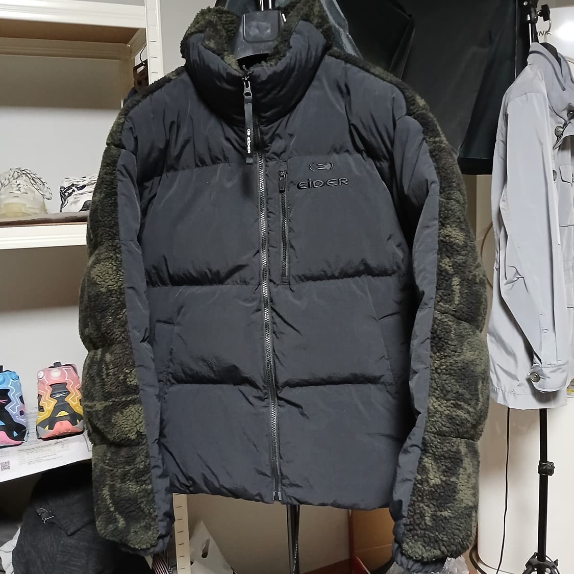 elder 아이더 카모 개구리 바스락 다운 패딩 후리스 자켓 상품이미지3