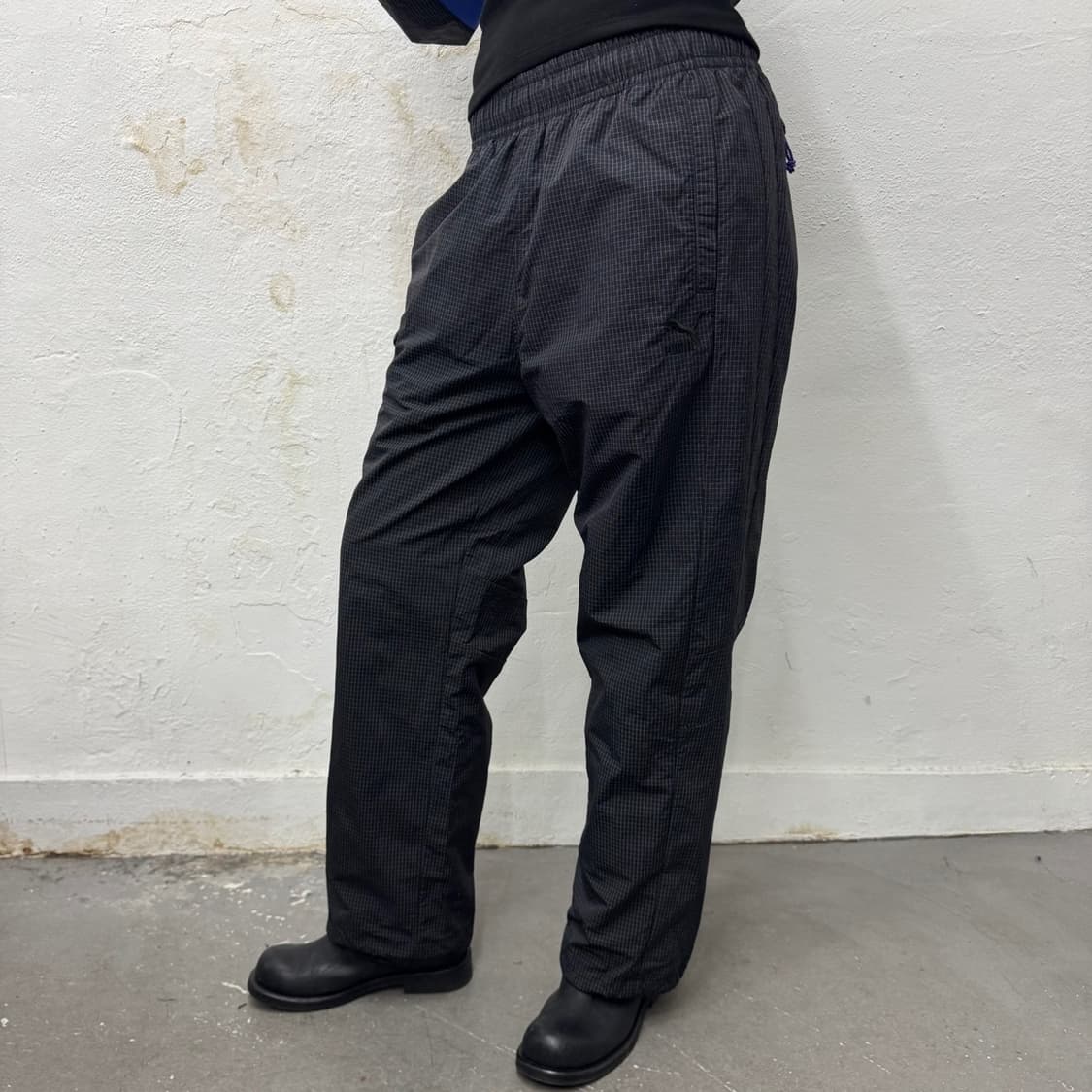 빔즈 X 퓨마(PUMA) 19fw 블랙 블루컬러 립스톱 스포츠 팬츠 상품이미지2