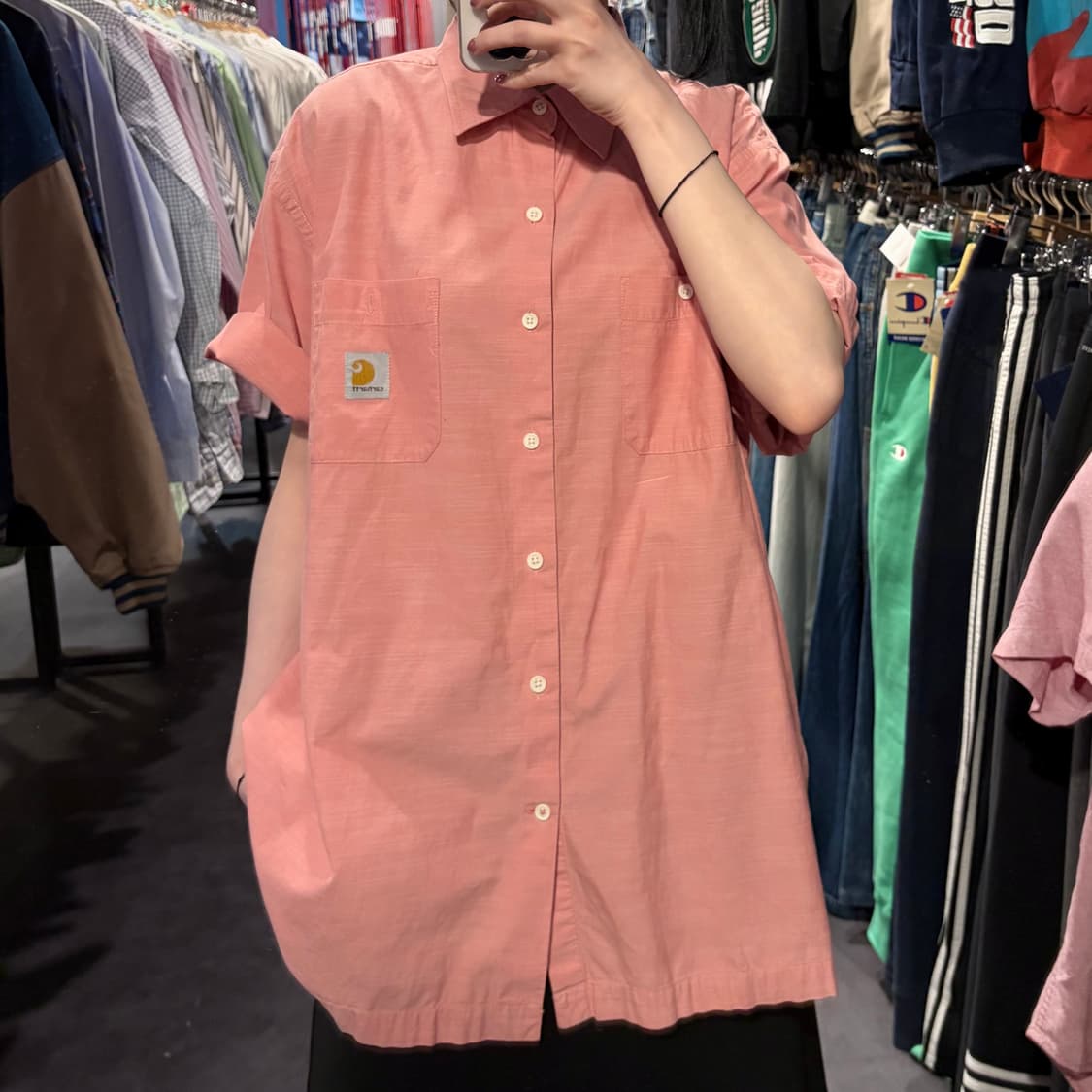 [IM] Carhartt 칼하트 반팔 셔츠 코랄 핑크 상품이미지4