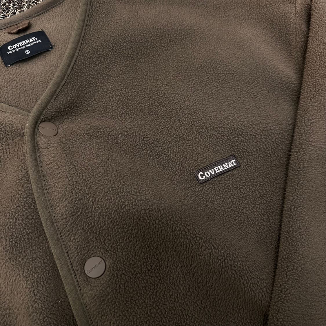 커버낫 후리스 가디건 자켓 브라운 S 상품이미지3