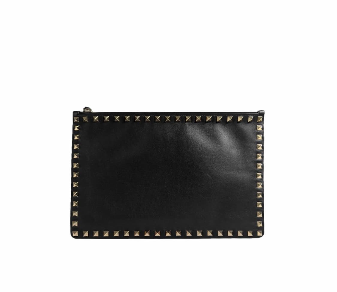 [M] 발렌티노 여성 락스터드 레더 클러치백 블랙 미디움 WW2P0269 상품이미지2