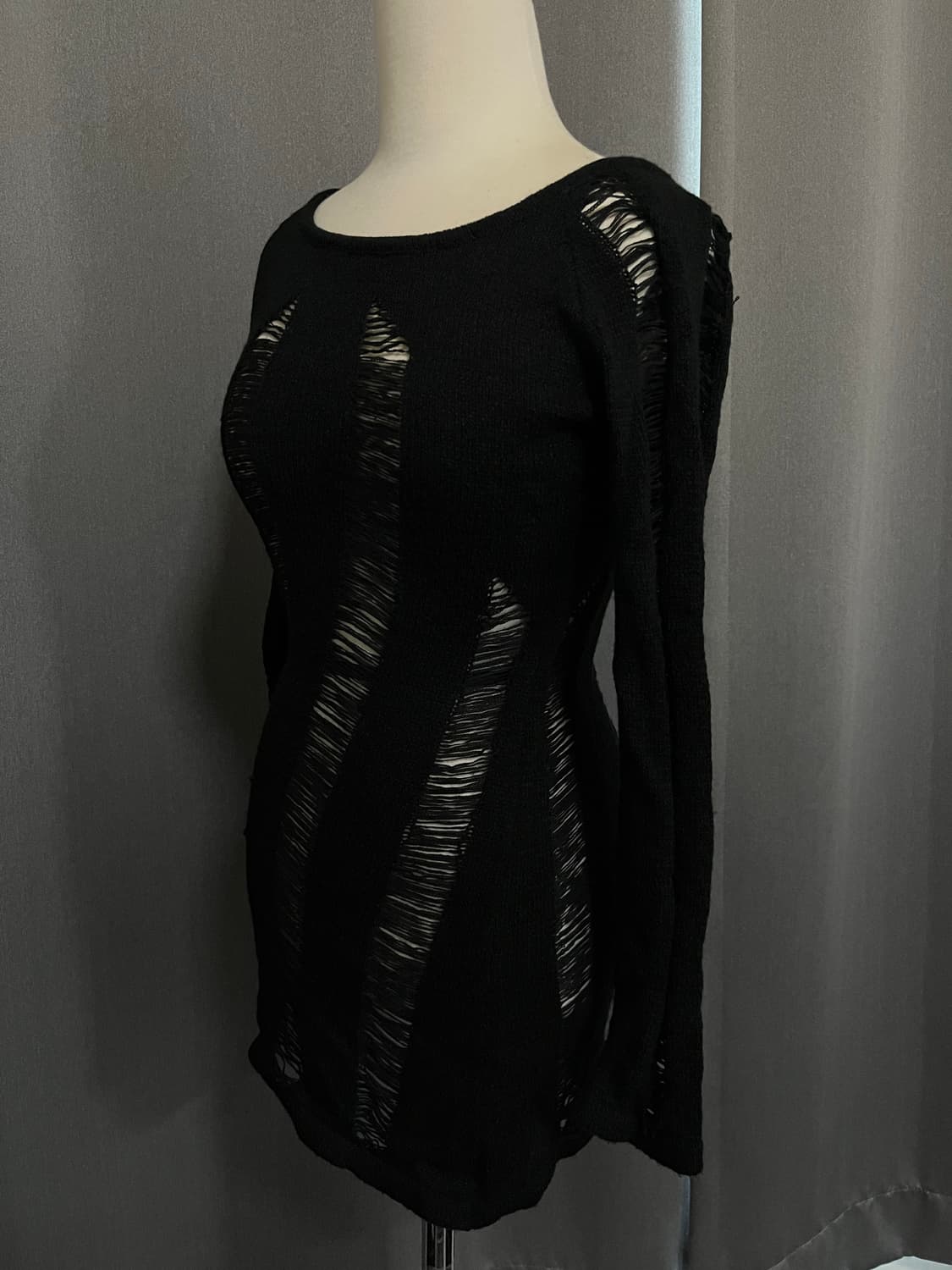 데미지 니트 원피스 상품이미지1