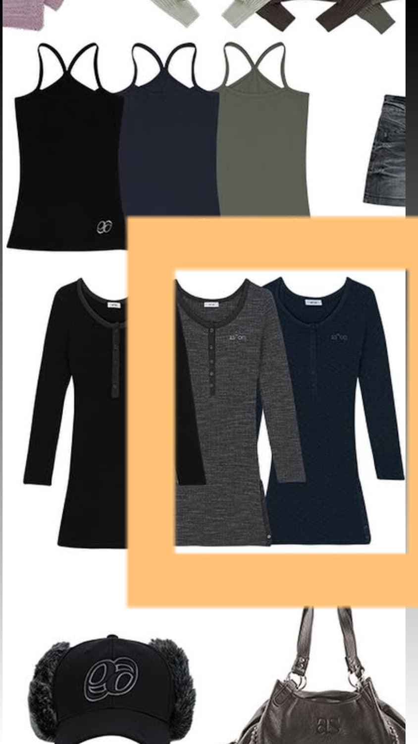 애즈온 골지 미니 원피스 네이비 색상 상품이미지1