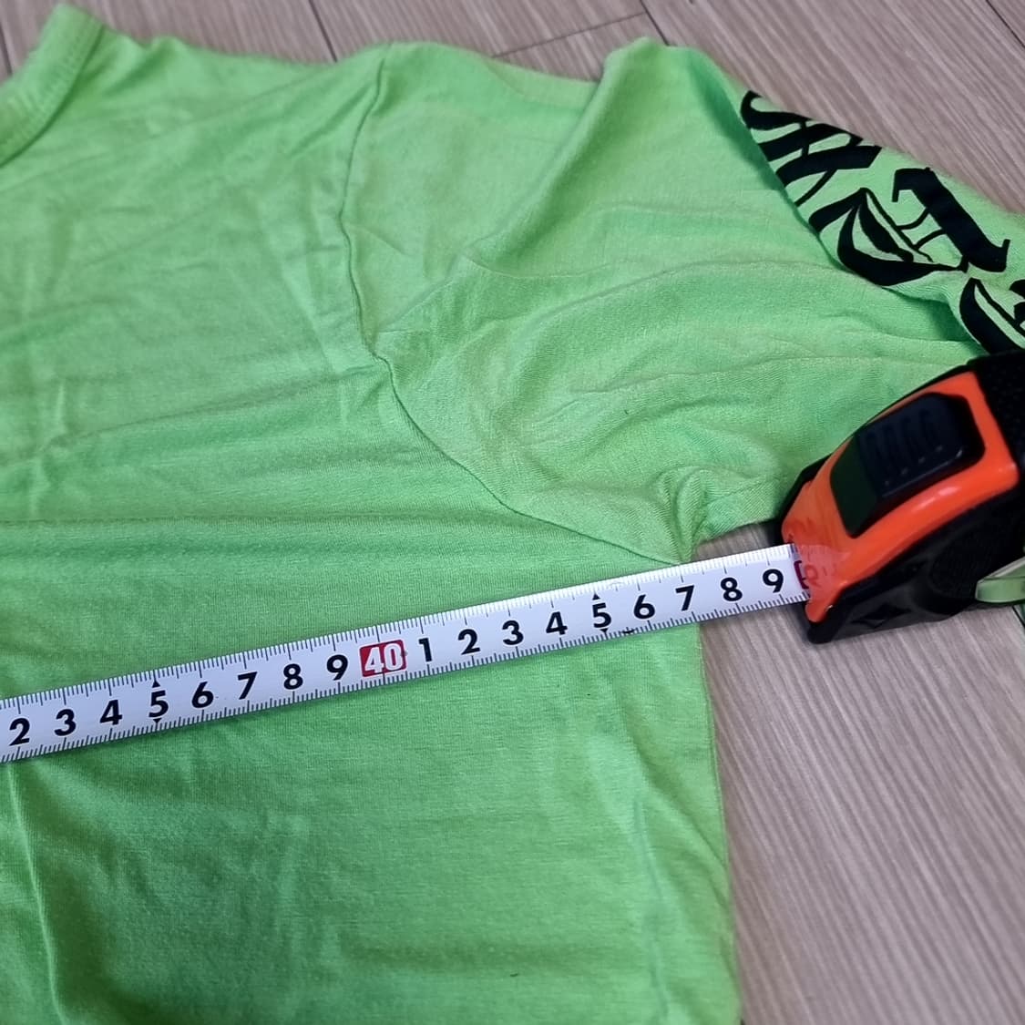 베트* 라임색 프린팅 긴팔 빈티지 티셔츠(95) 상품이미지6