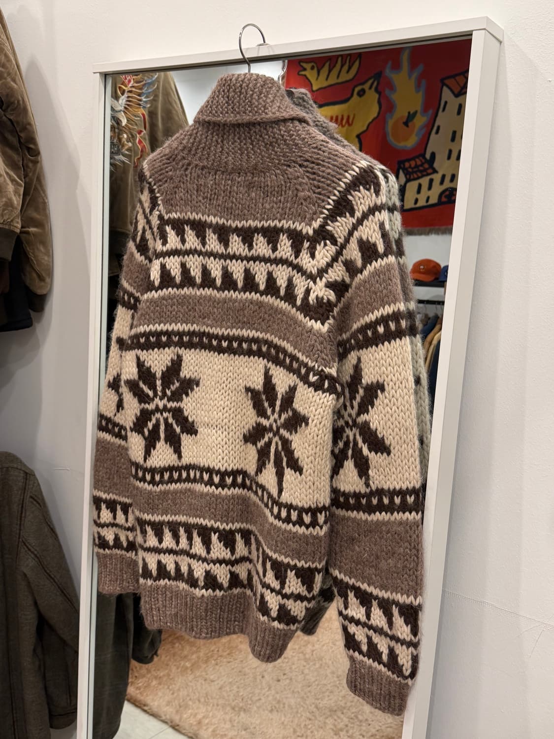 Vtg 빈티지 헤비울 코위찬 니트 집업 상품이미지6