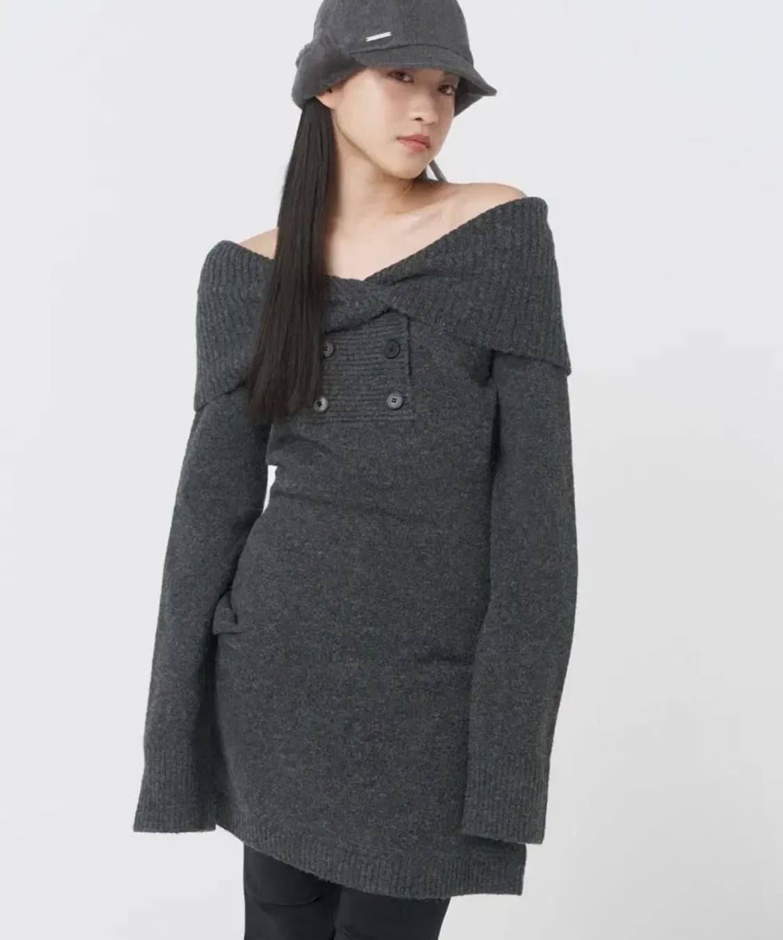 구해요) 미세키서울 더블 버튼 니트 원피스 double button 상품이미지1