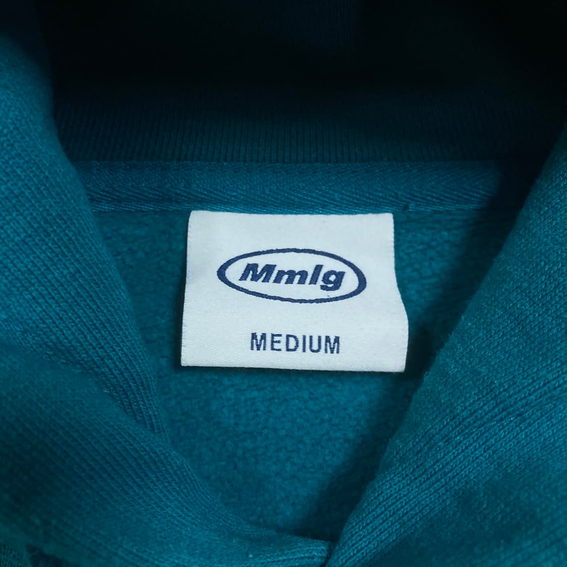 Mmlg 스펠아웃 로고 청록 후드티 상품이미지3
