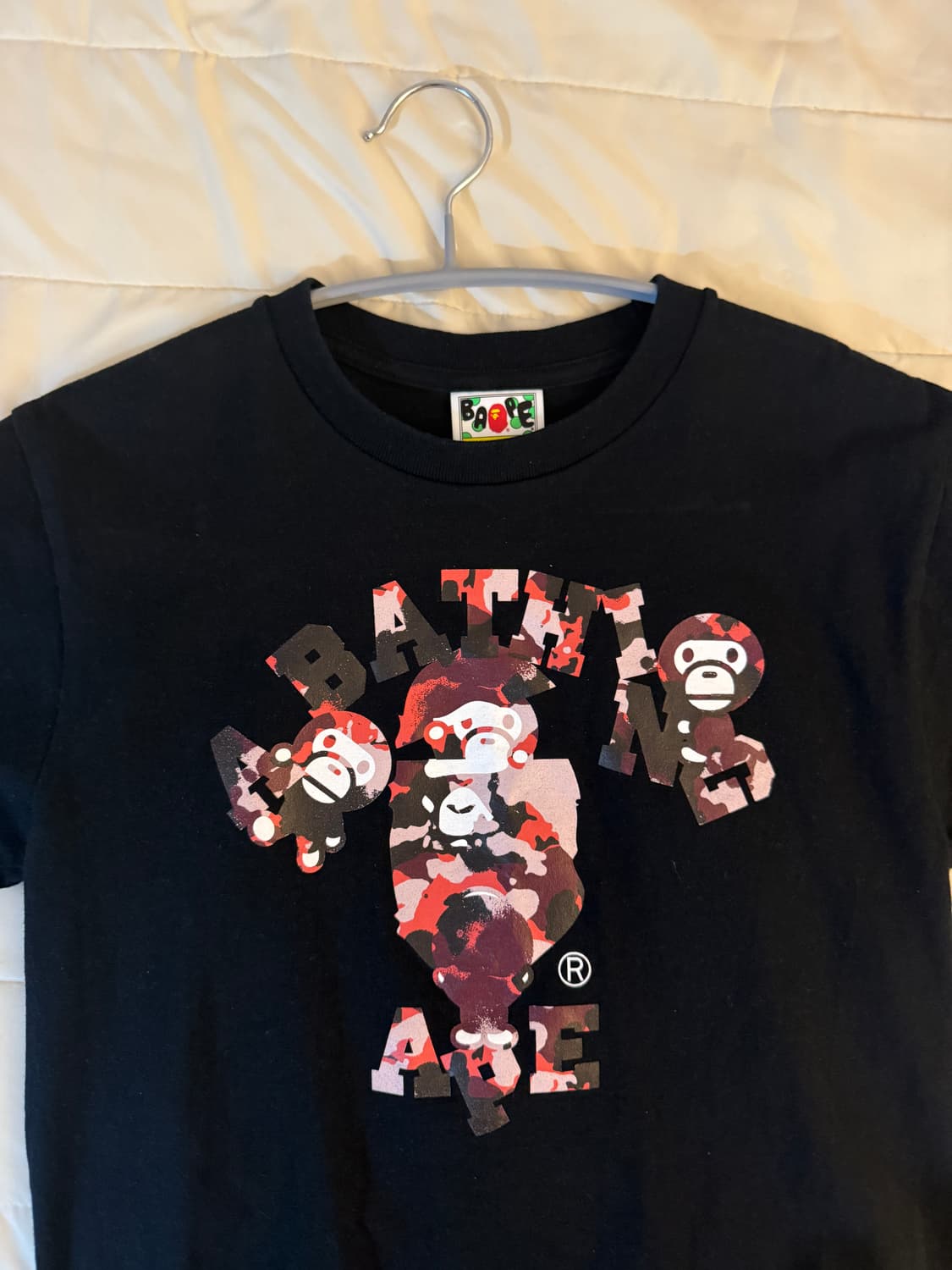 BAPE Map Camo College Milo T-Shirt Black 상품이미지1