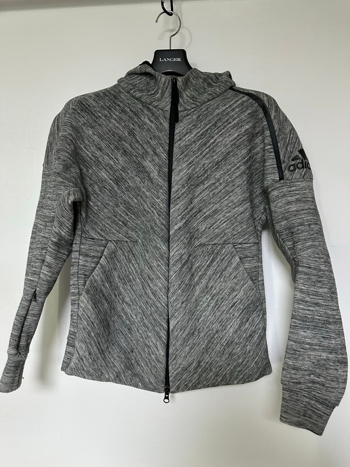 아디다스 여성 회색 후드집업 상품이미지1