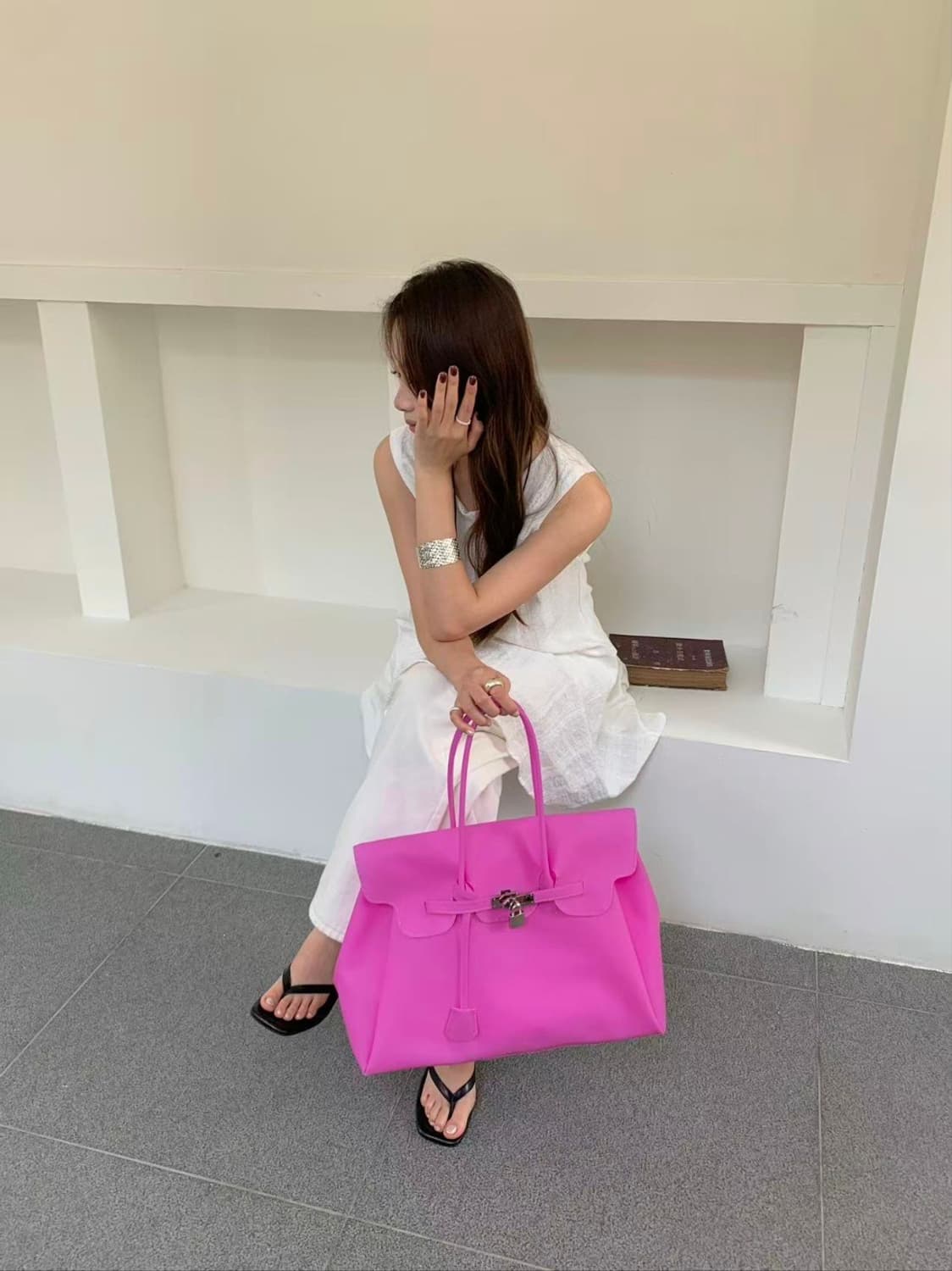 네온 퍼플 라지 사이즈 젤리 벌킨백 얇은 버전 젤리백 상품이미지3