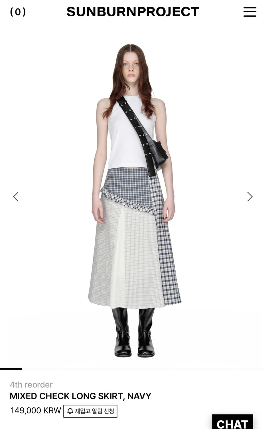 (유주님착용) 썬번프로젝트 믹스체크스커트 s 현재품절 상품이미지1