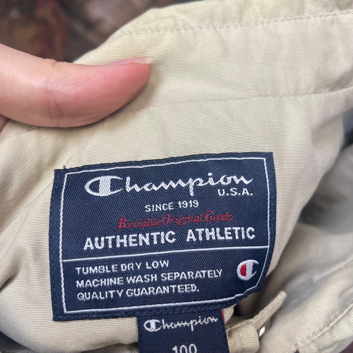 챔피온 빈티지 어센틱 베이지 나일론코치자켓 100 상품이미지3
