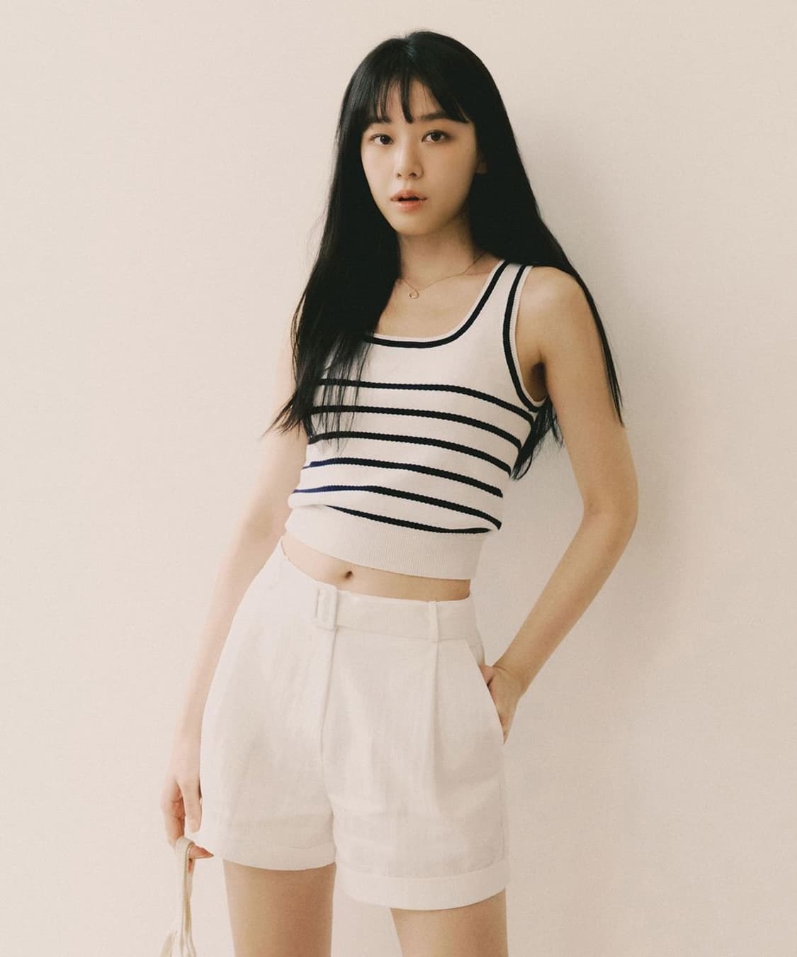 [새상품] 시야쥬 스트라이프 니트 나시탑 상품이미지1