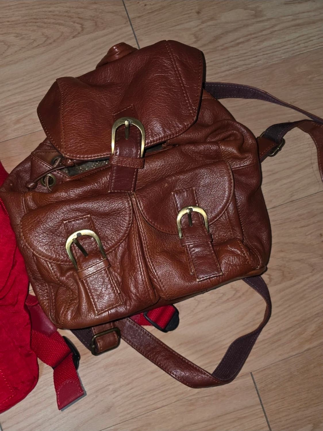 소가죽 브라운 미니백팩 상품이미지1