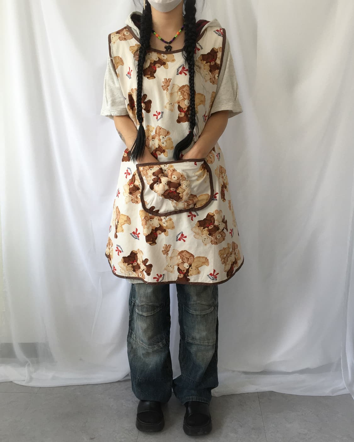 Bear pattern apron 상품이미지1