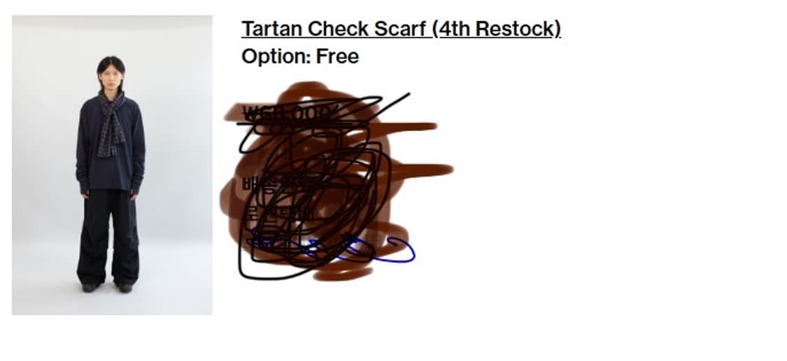 [F]해칭룸 타탄체크스카프 상품이미지3