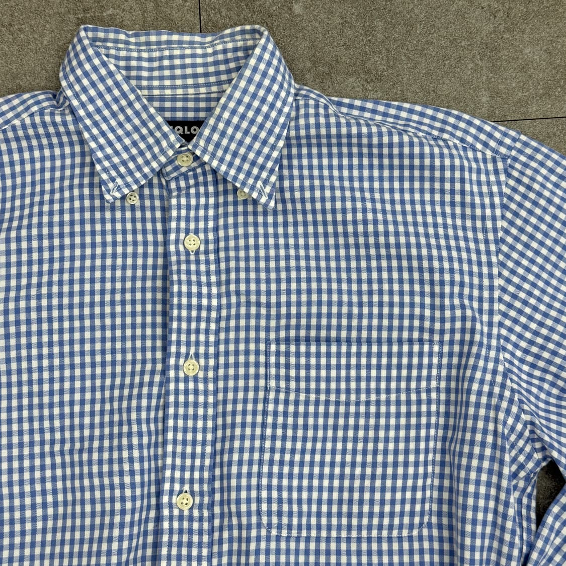 유니클로 블루 체크셔츠 상품이미지4