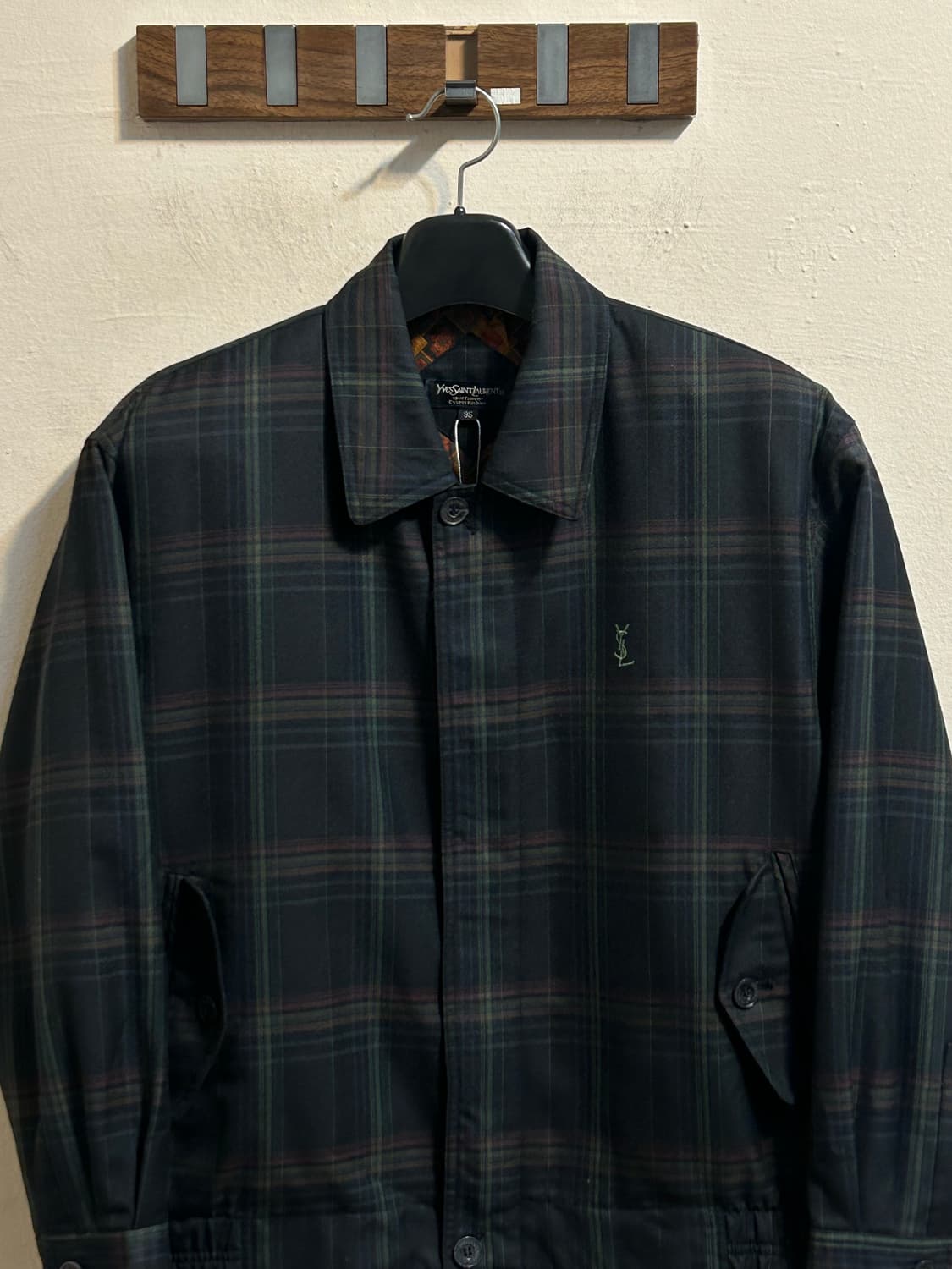 입생로랑 빈티지 체크 블루종 자켓 상품이미지2