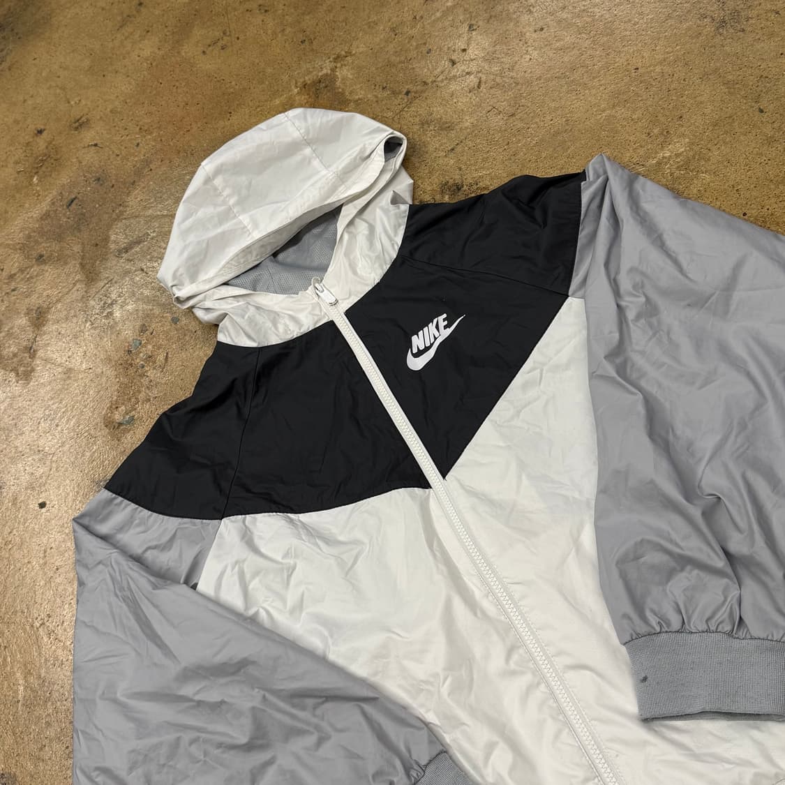 [정품/XL] 나이키 바람막이 후드 자켓 블랙 화이트 그레이 b10 상품이미지1