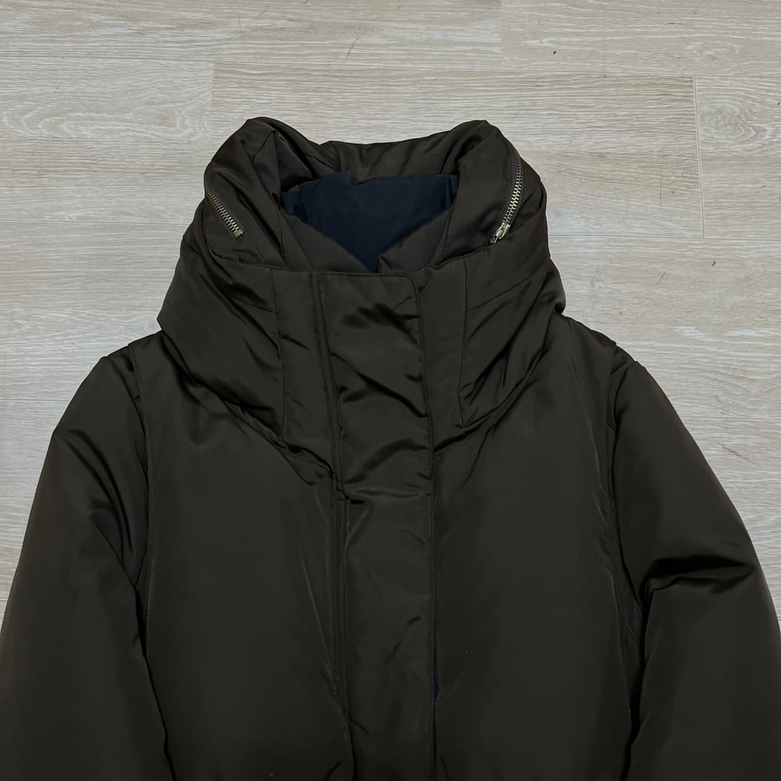 LYNN 린 여성 프리미엄 덕다운 하이넥 롱패딩 점퍼 [브라운] 2사이즈 상품이미지2