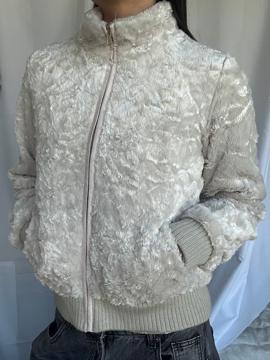 빈티지 퍼 집업 점퍼 상품이미지2