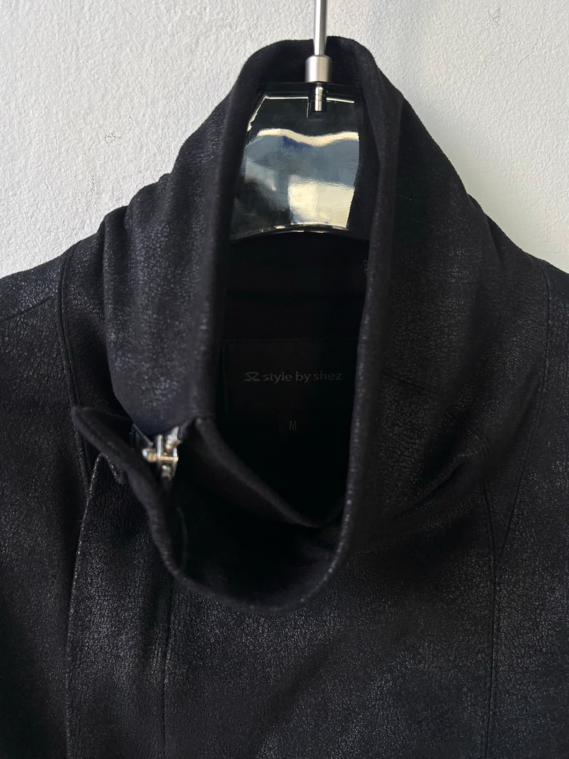 스웨이드 사선 하이넥 자켓 상품이미지9