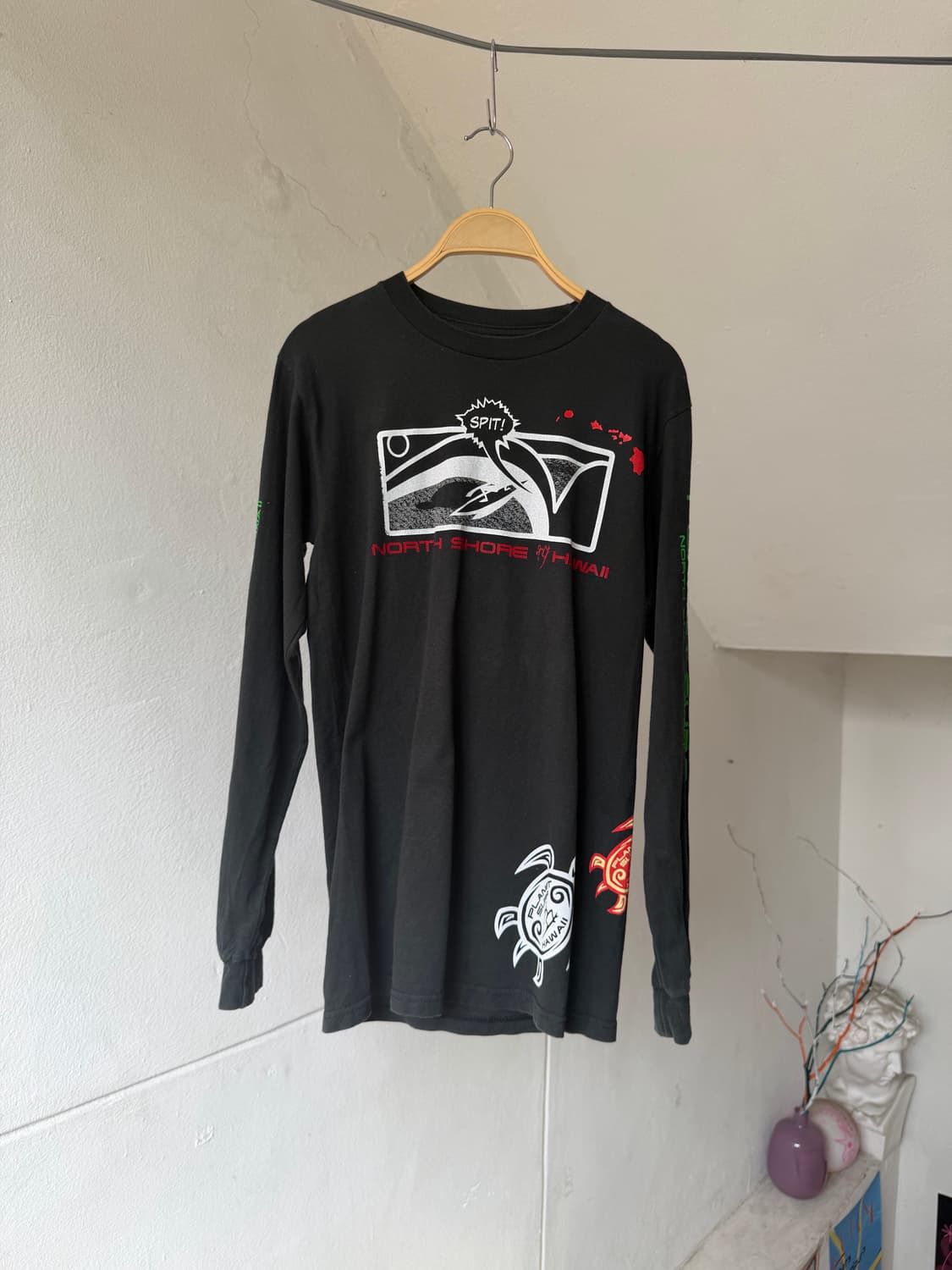 빈티지 프린팅 긴팔 서프 티셔츠 상품이미지1