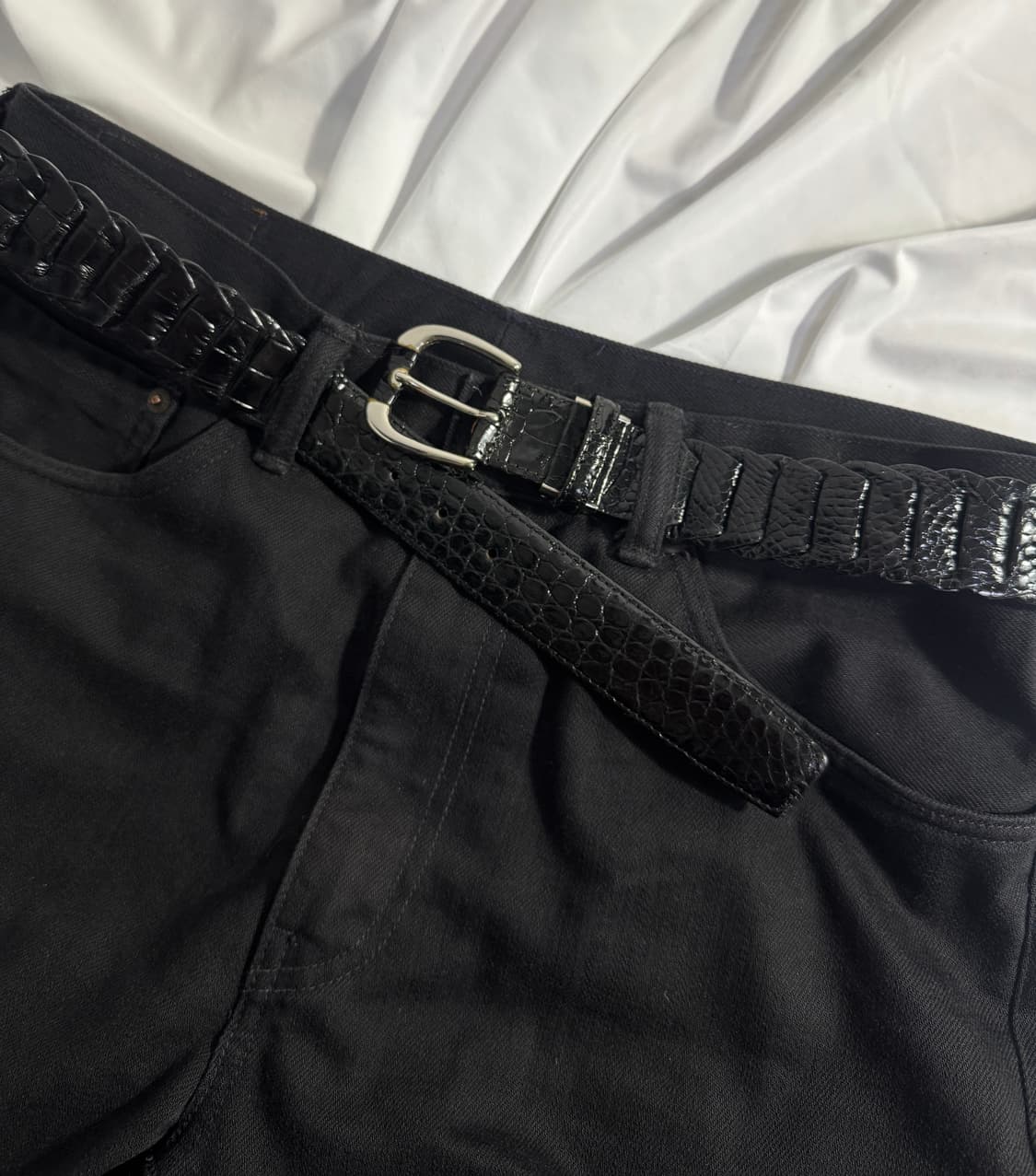 크로커다일 레더 벨트 상품이미지3