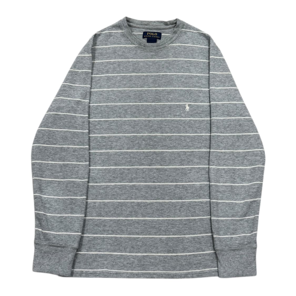 폴로 랄프로렌 스트라이프 와플 그레이 긴팔티 S 상품이미지1