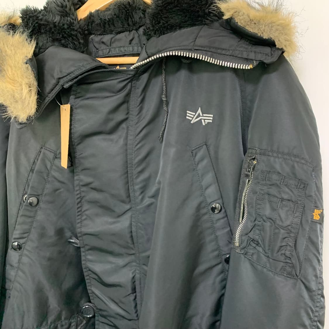 착샷o 알파인더스트리 USA N3B 비대칭버튼 야상패딩플라이트자켓 00s 상품이미지5