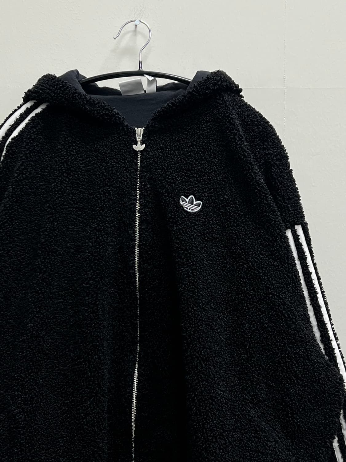 (L) 아디다스 파이어버드 뽀글이 플리스 자켓 블랙 상품이미지3