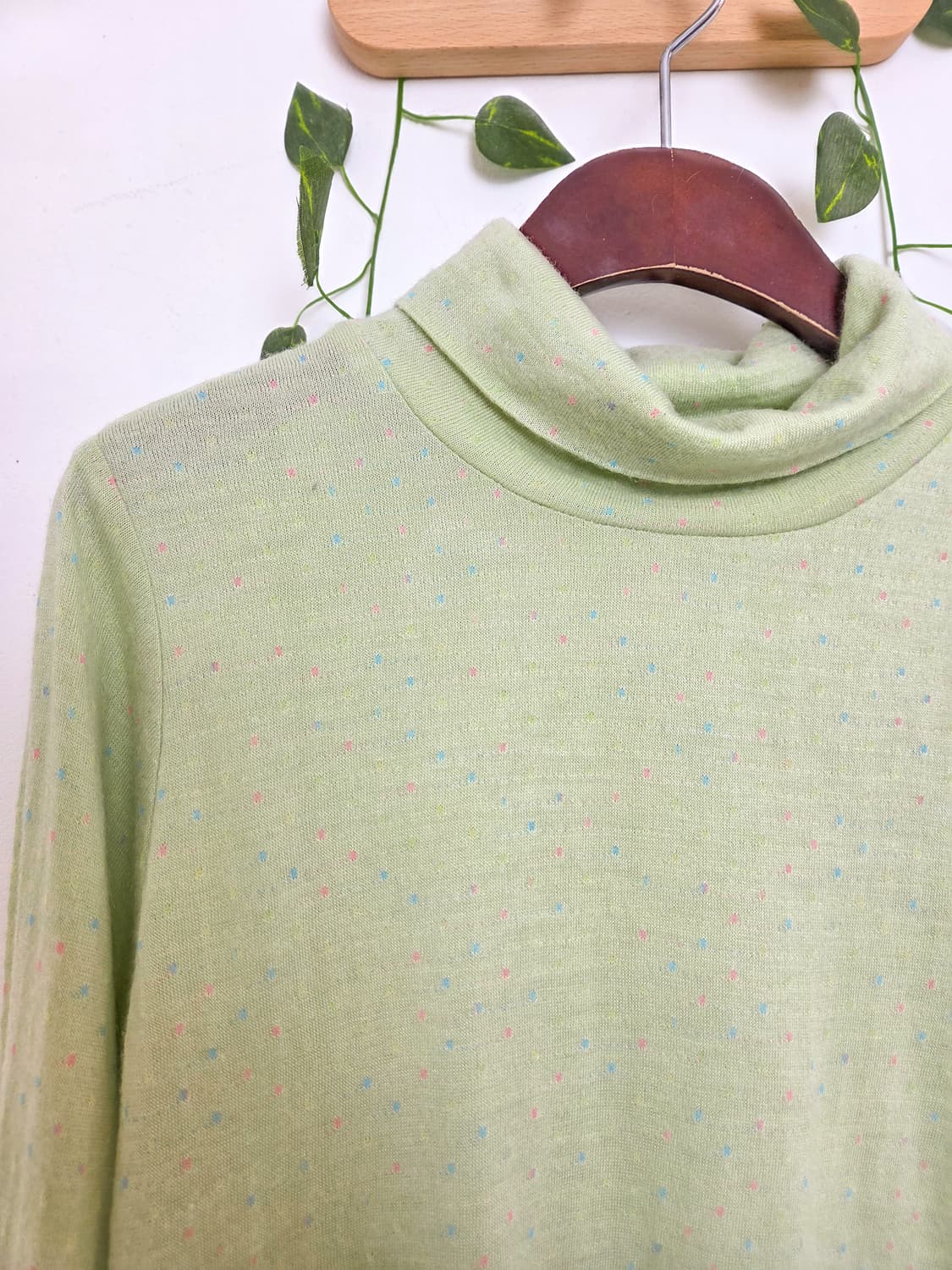 파스텔 도트 목폴라 슬리브 상품이미지2