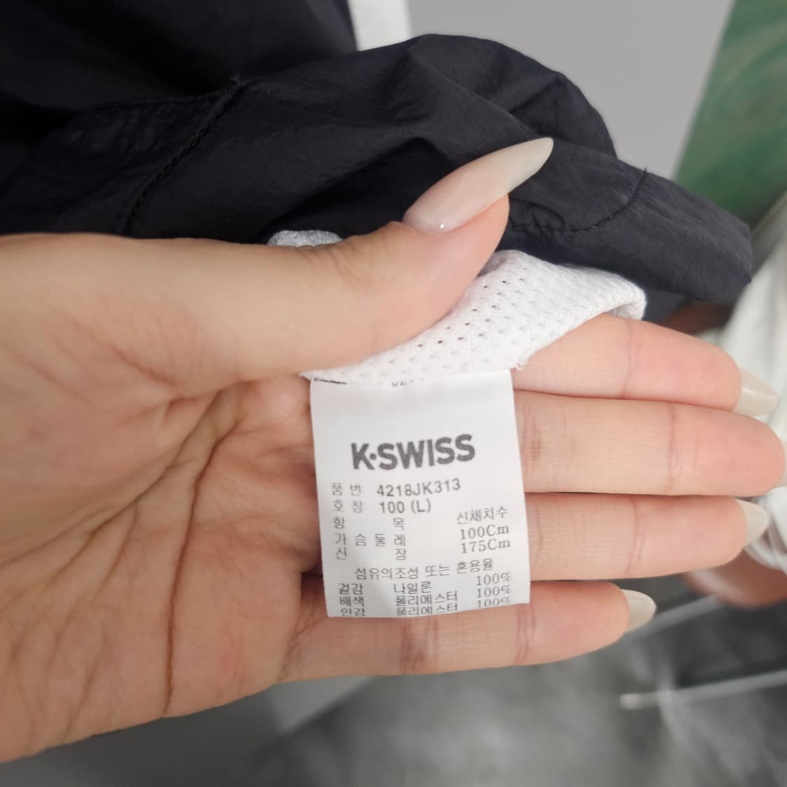 kswiss 배색 후드 아노락 블랙 상품이미지5