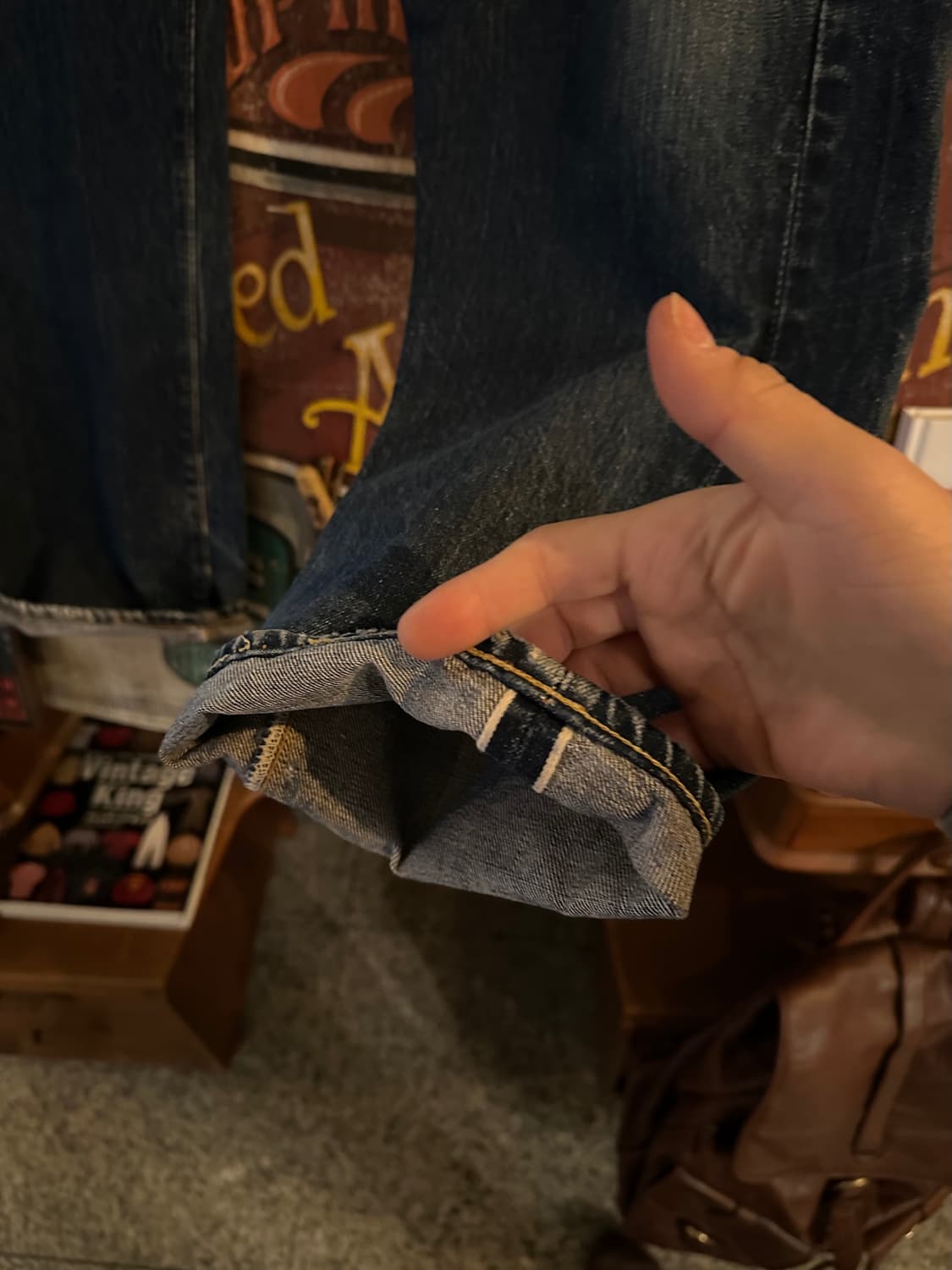 70s USA 빈티지 리바이스 501 66전기 셀비지 데님 팬츠 상품이미지5