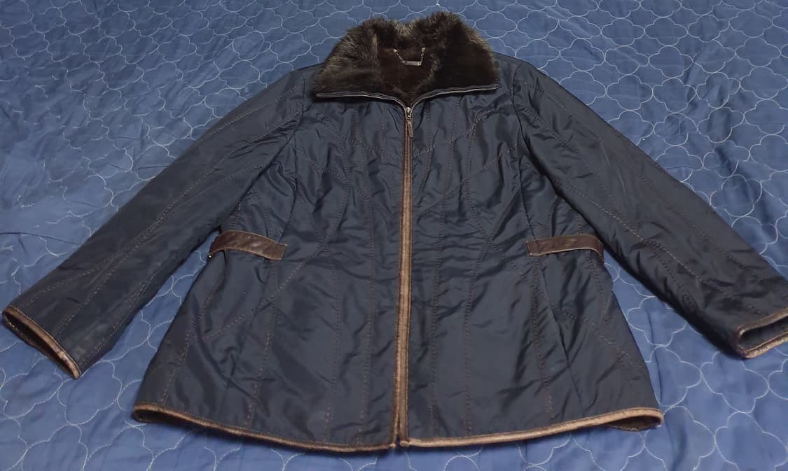 (한정판)닥스 빈티지 사이드 스트랩 소가죽배색 안감 토끼털 자켓(105) 상품이미지1