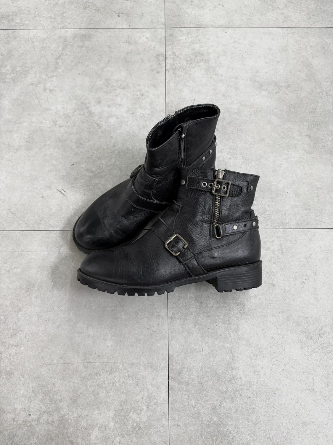 빈티지 스트랩 버클 레더 부츠 상품이미지2