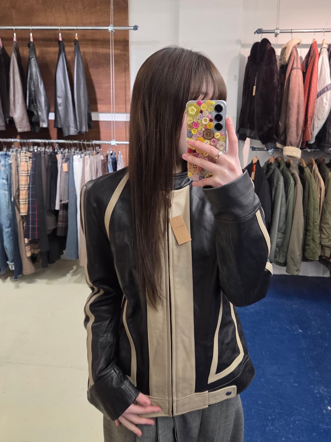 PECD 사이드라인 램스킨 레더 자켓 상품이미지2