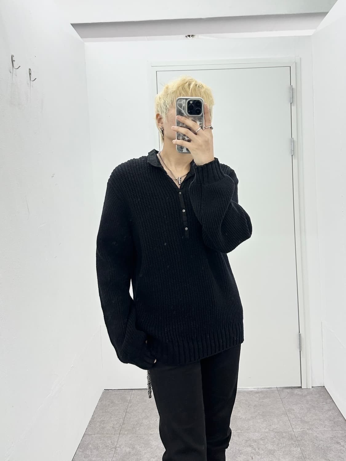 Comme Ca Ism collar layered knit 상품이미지1