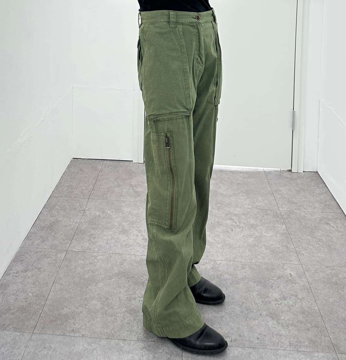Japanese Vintage Zip Pocket Khaki Cargo  상품이미지1