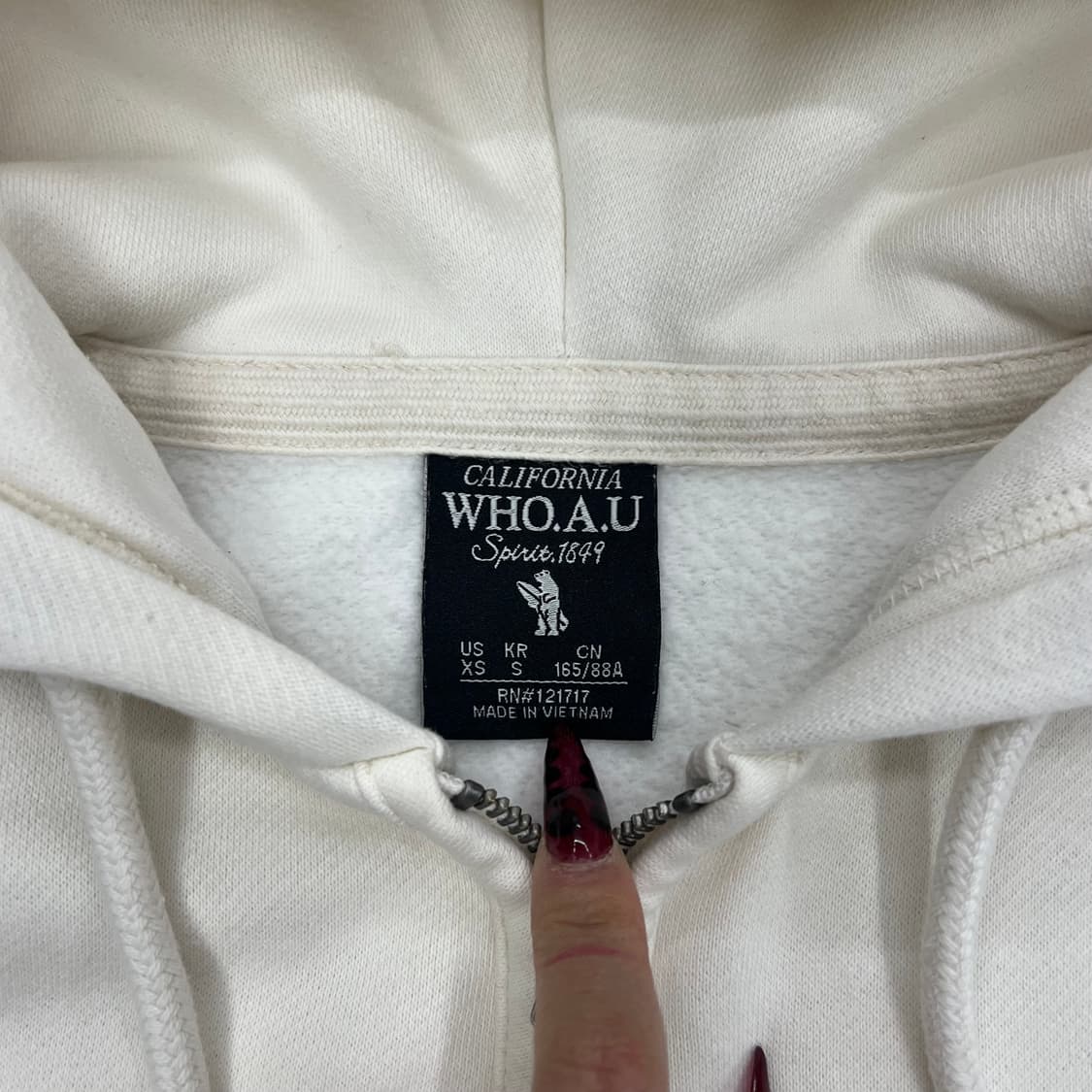 후아유 화이트 후드집업 상품이미지2