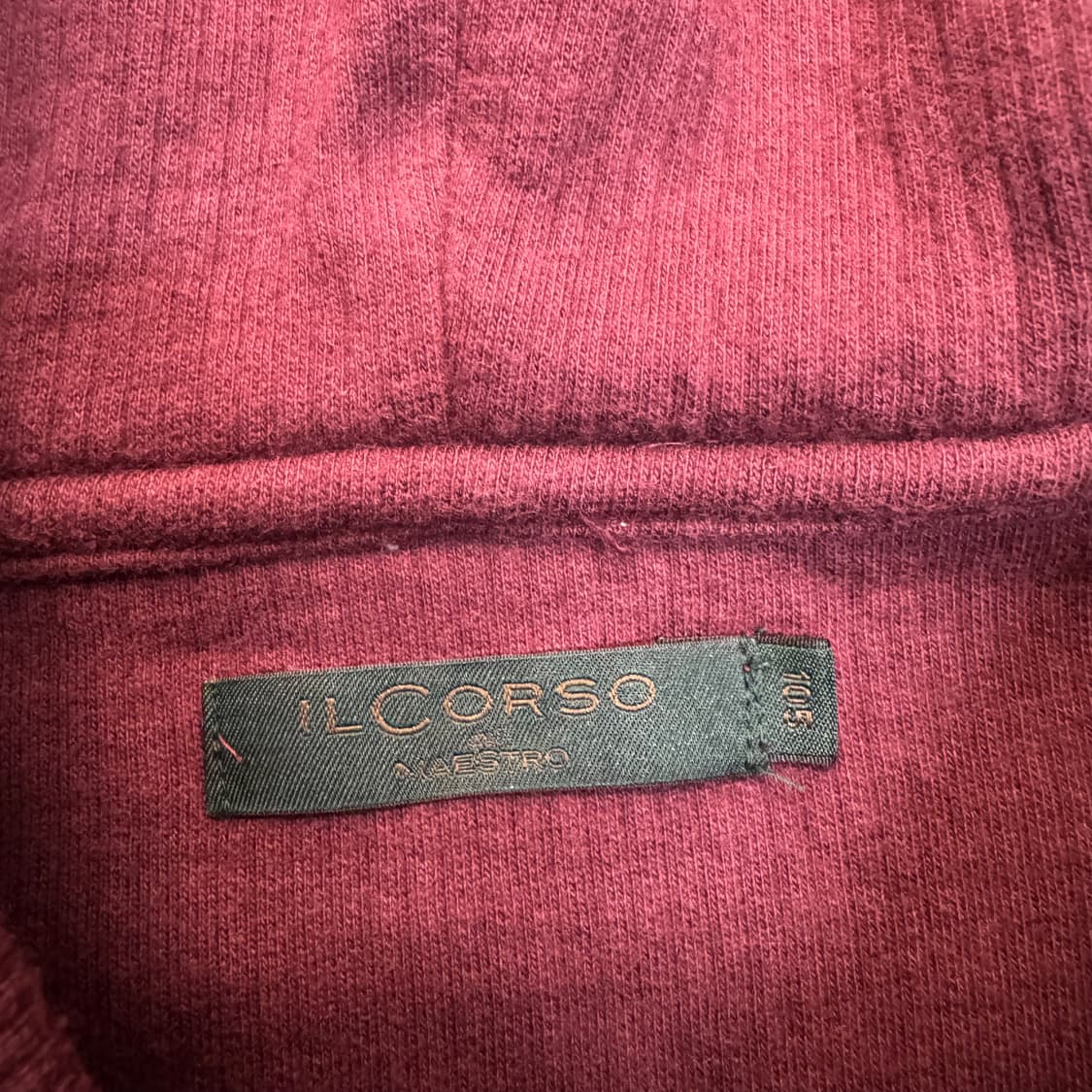 일꼬르소 젠더리스 버건디 와플 후드티 (M)   상품이미지7