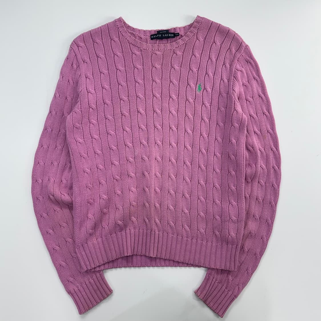 Polo 폴로 그린포니 핑크 케이블 니트 상품이미지3