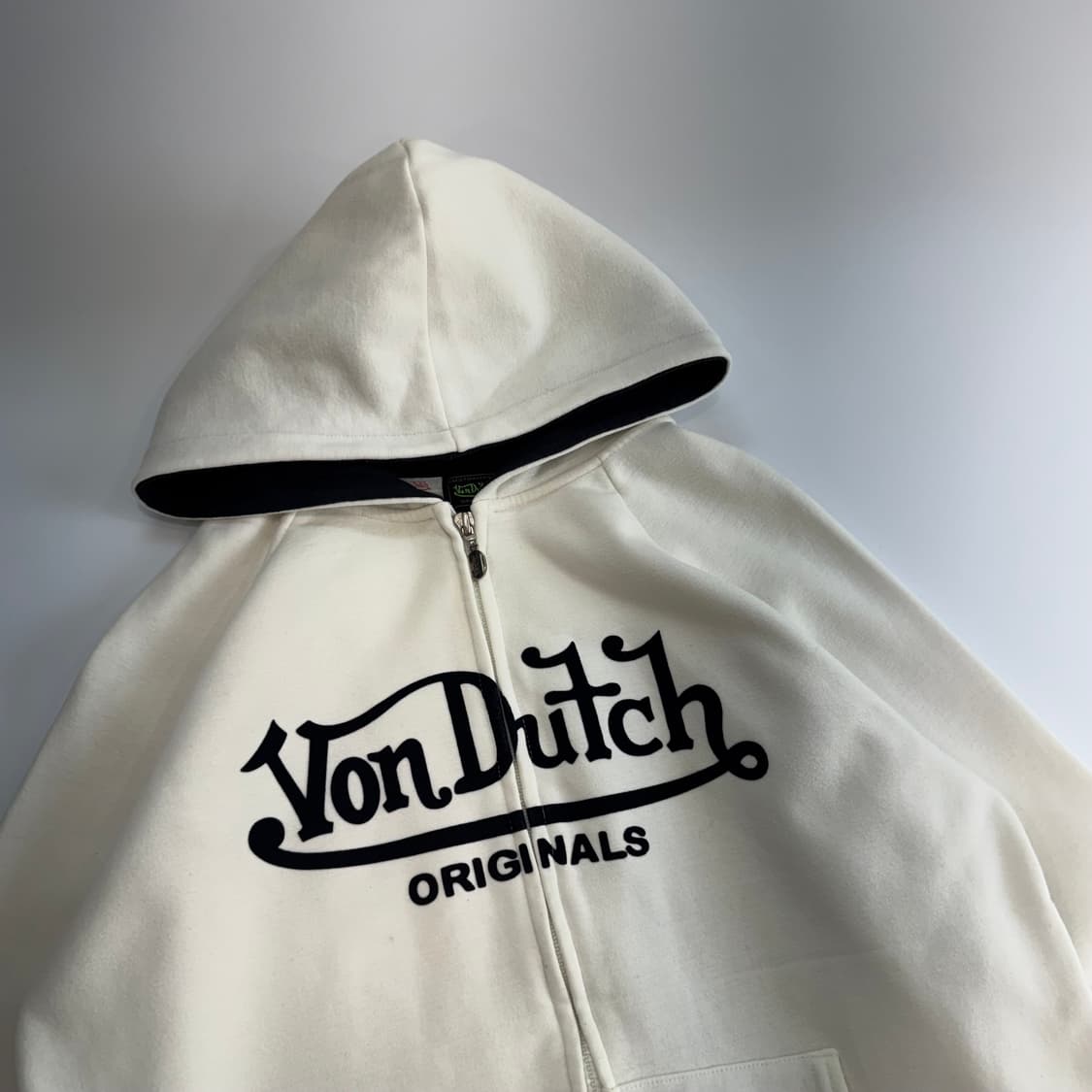 VonDutch 본더치 네이비 로고 아이보리 후드집업  상품이미지4