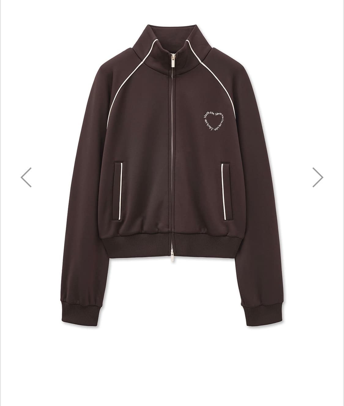 마뗑킴 하트 로고 트랙 점퍼 인 브라운 M 새상품 상품이미지1