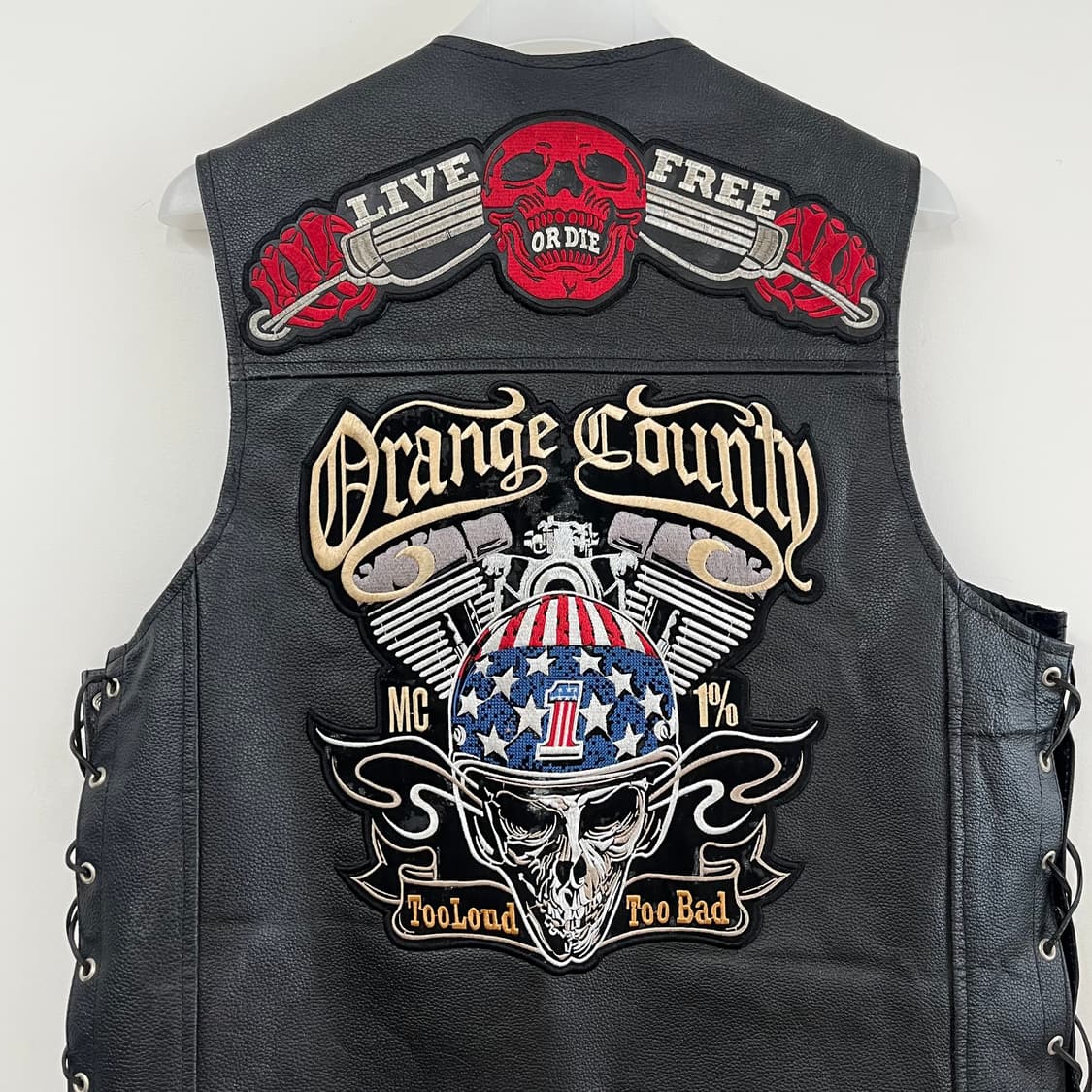 ARD Champs 할리데이비슨 패치 라이더 가죽 조끼 상품이미지5